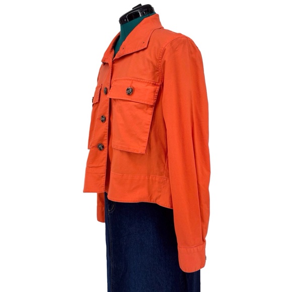 Cabi Resort Jacket # 5098, Tiger Lily Orange Canvas Swing Style Jacket, Small - Picture 7 of 17